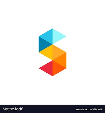 s letter logo triangle geometric icon