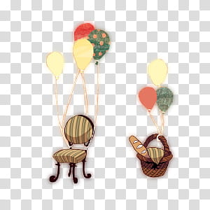 S, painting of balloons and chair transparent background PNG clipart