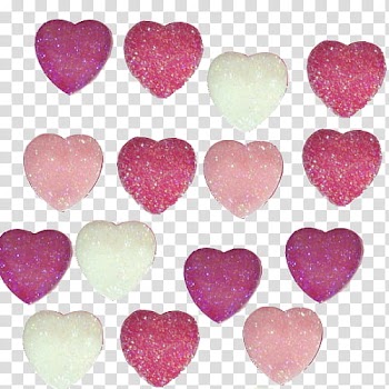 S, pink and white heart illustrations transparent background PNG clipart