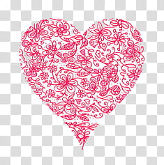 S, red and white flowers heart art transparent background PNG clipart