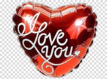 S, red heart balloon transparent background PNG clipart