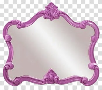 S, scrolled pink framed mirror transparent background PNG clipart