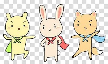 S, three animal illustrations transparent background PNG clipart