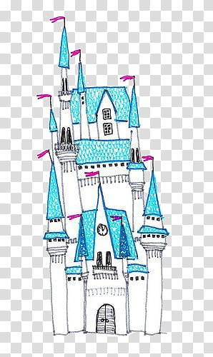 S, white and blue castle animated illustration transparent background PNG clipart