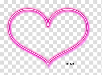 S, white and pink neon heart illustration transparent background PNG clipart