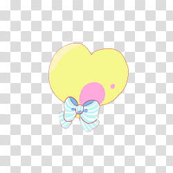S, yellow heart with bowtie illustration transparent background PNG clipart