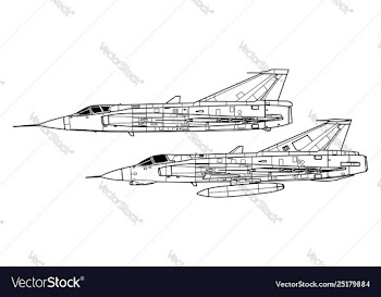 Saab j35 draken vector image