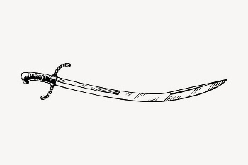 Saber clipart, drawing illustration vector. | Free Vector Illustration - rawpixel