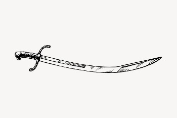 Sabre sword drawing, vintage weapon | Free Vector Illustration - rawpixel