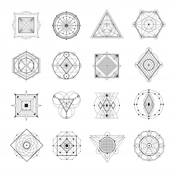 Sacred geometry set Free Vector