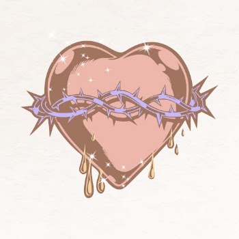 Sacred heart aesthetic clipart, glittery | Free PSD Illustration - rawpixel