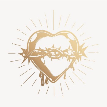 Sacred heart clipart, gold aesthetic | Free Photo Illustration - rawpixel