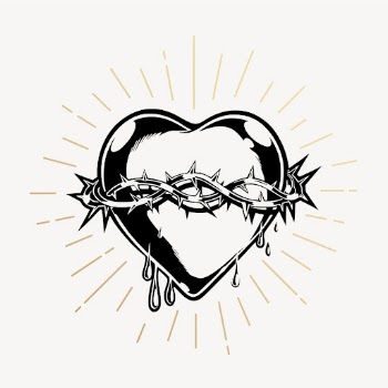 Sacred heart clipart, vintage goth | Free Vector Illustration - rawpixel