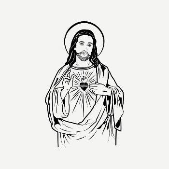 Sacred heart collage element, vintage | Free PSD Illustration - rawpixel