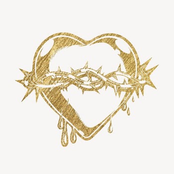 Sacred heart gold sticker, aesthetic | Free Vector Illustration - rawpixel