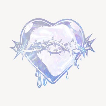 Sacred heart holographic clipart, aesthetic | Free Vector Illustration - rawpixel