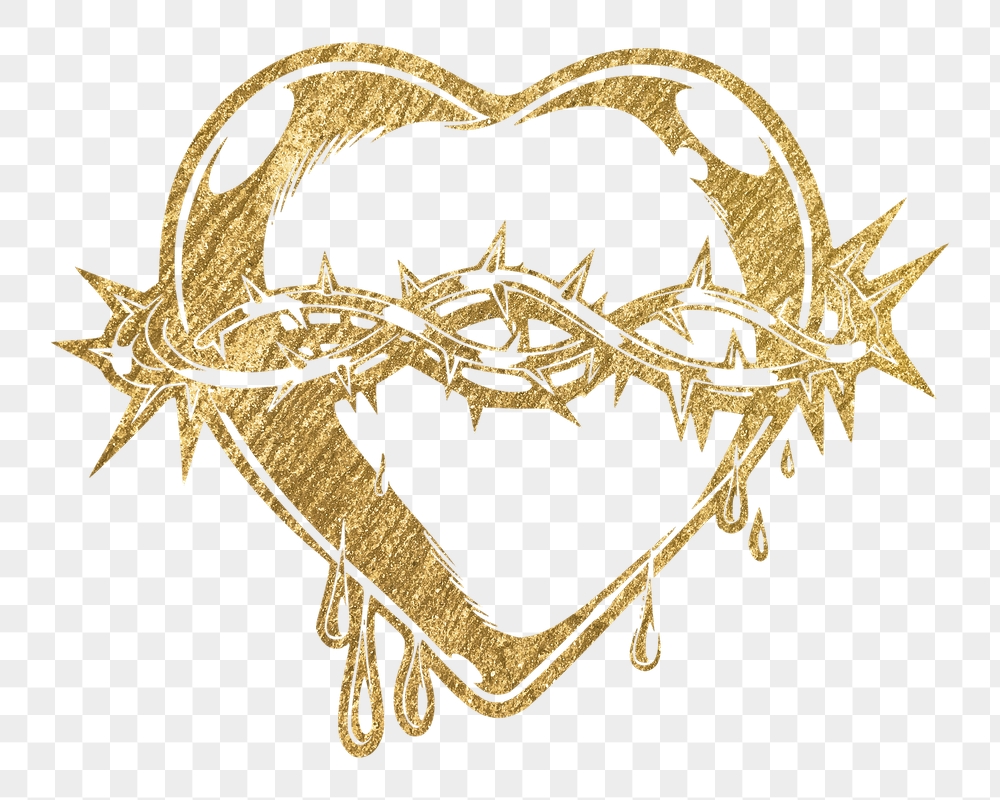 Sacred heart png sticker, gold | Free PNG Illustration - rawpixel