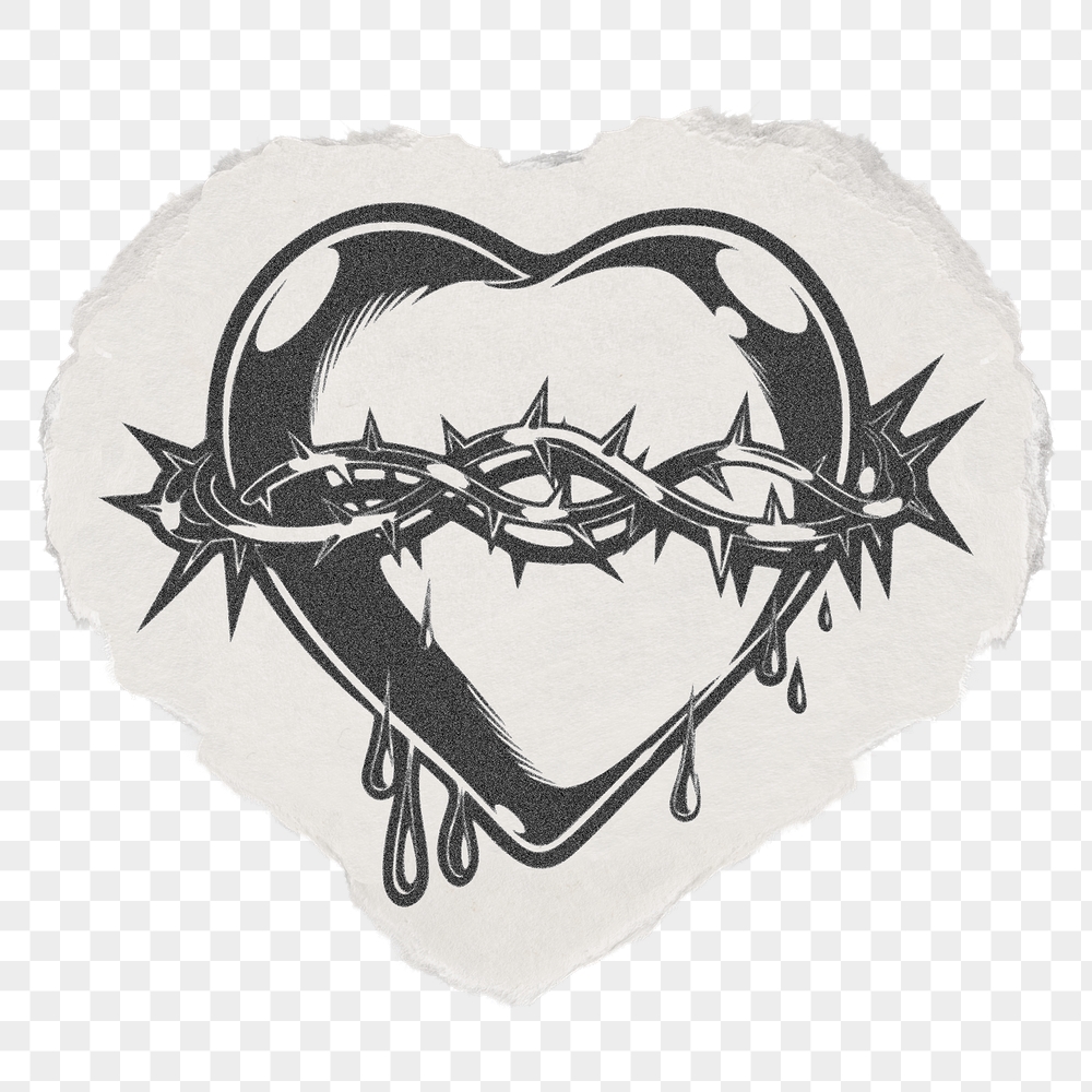 Sacred heart png sticker, ripped | Free PNG Illustration - rawpixel