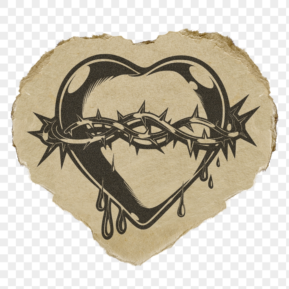 Sacred heart png sticker, ripped | Free PNG Illustration - rawpixel