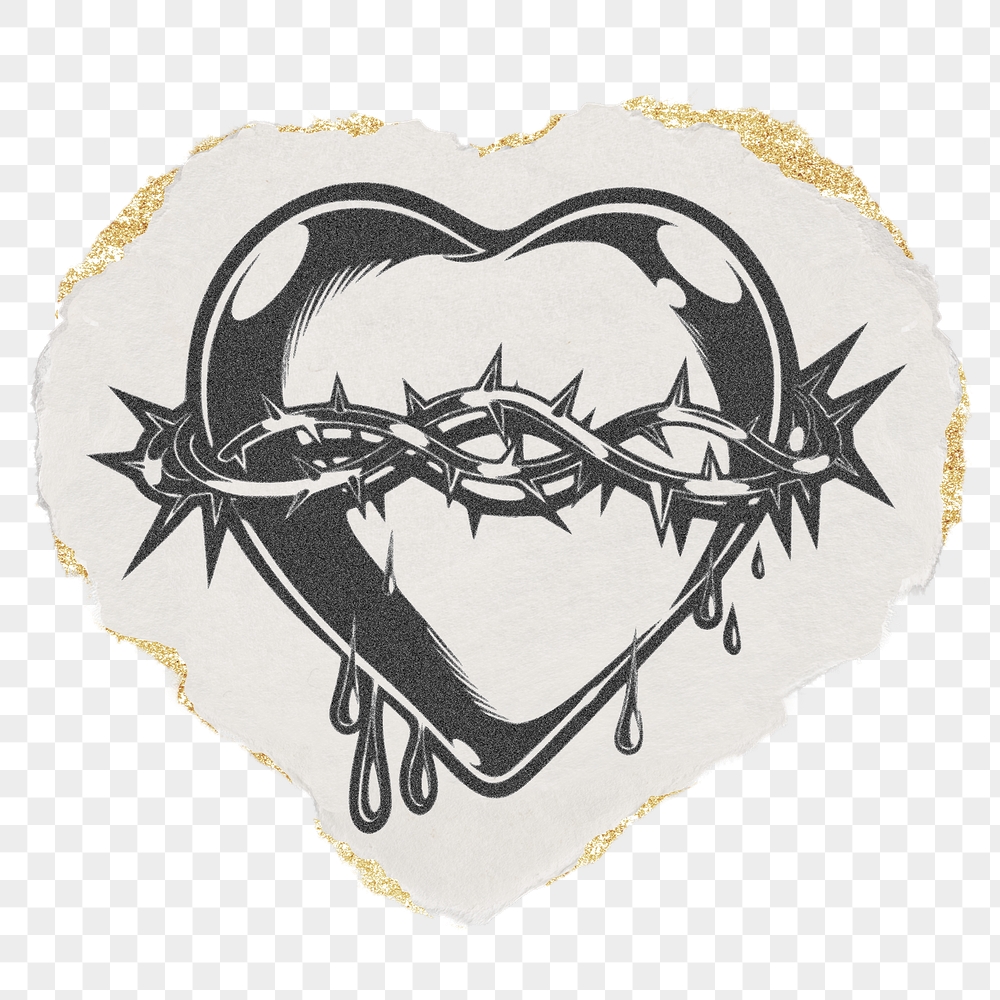 Sacred heart png sticker, ripped | Free PNG Illustration - rawpixel