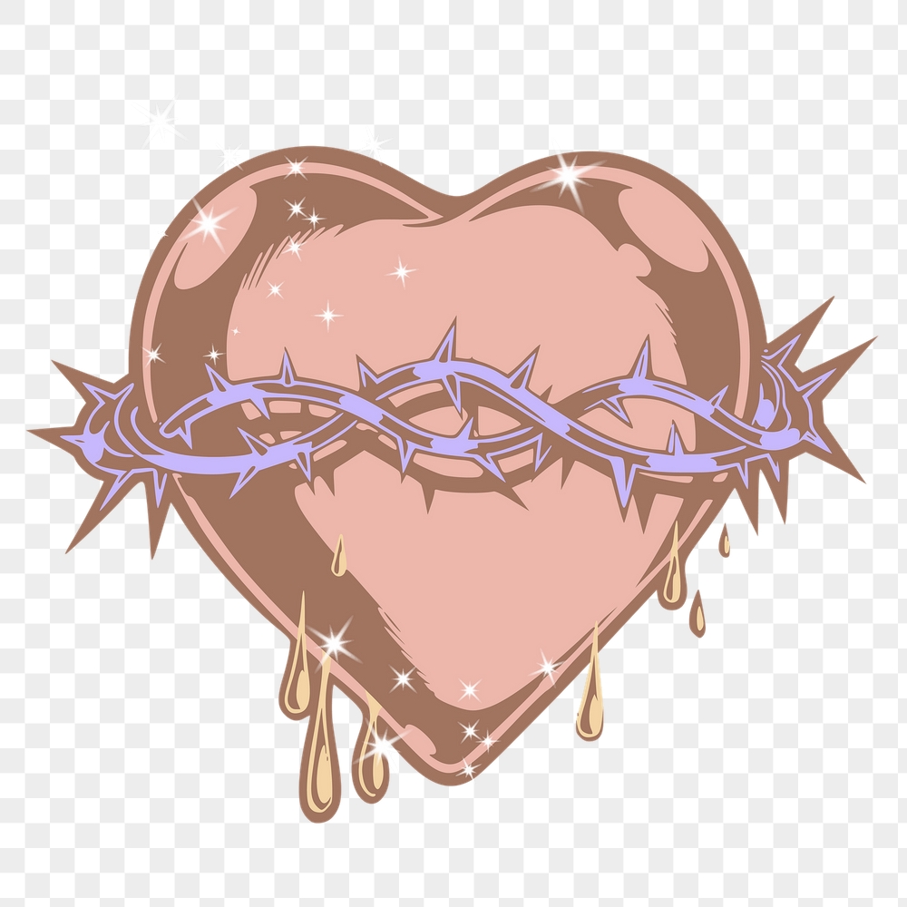 Sacred heart png sticker, sparkly | Free PNG Illustration - rawpixel