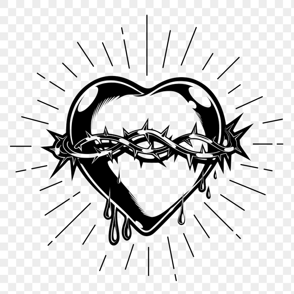 Sacred heart png sticker, vintage | Free PNG Illustration - rawpixel