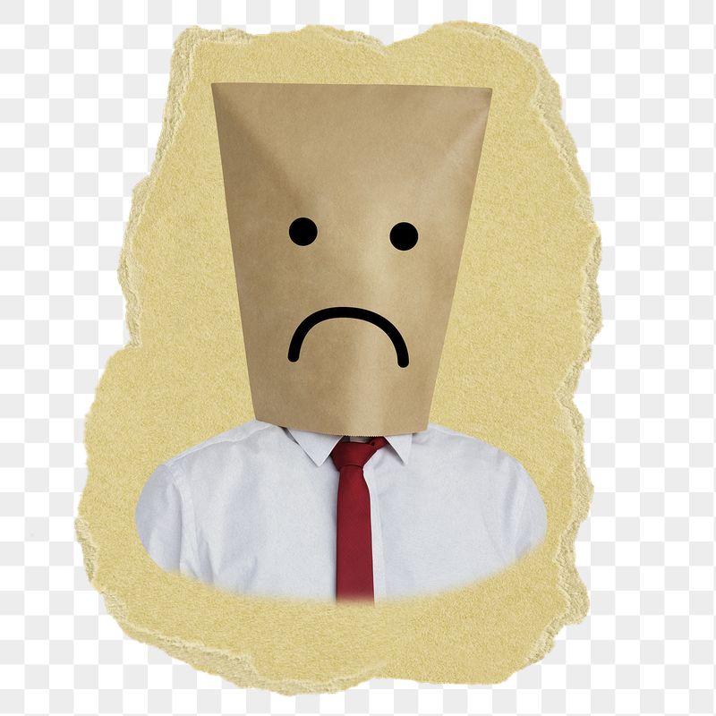 Sad bag png covering businessman's | Free PNG - rawpixel