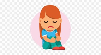 Sad Child Clipart Png - Cartoon Sad Girl Sitting