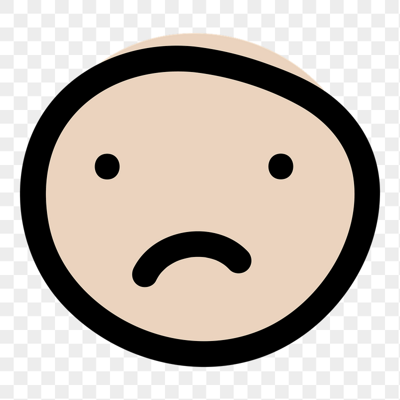 Sad emoji doodle png sticker, | Free PNG - rawpixel