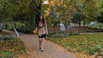 Sad girl walking on a path in a park. Stock Video Footage ...