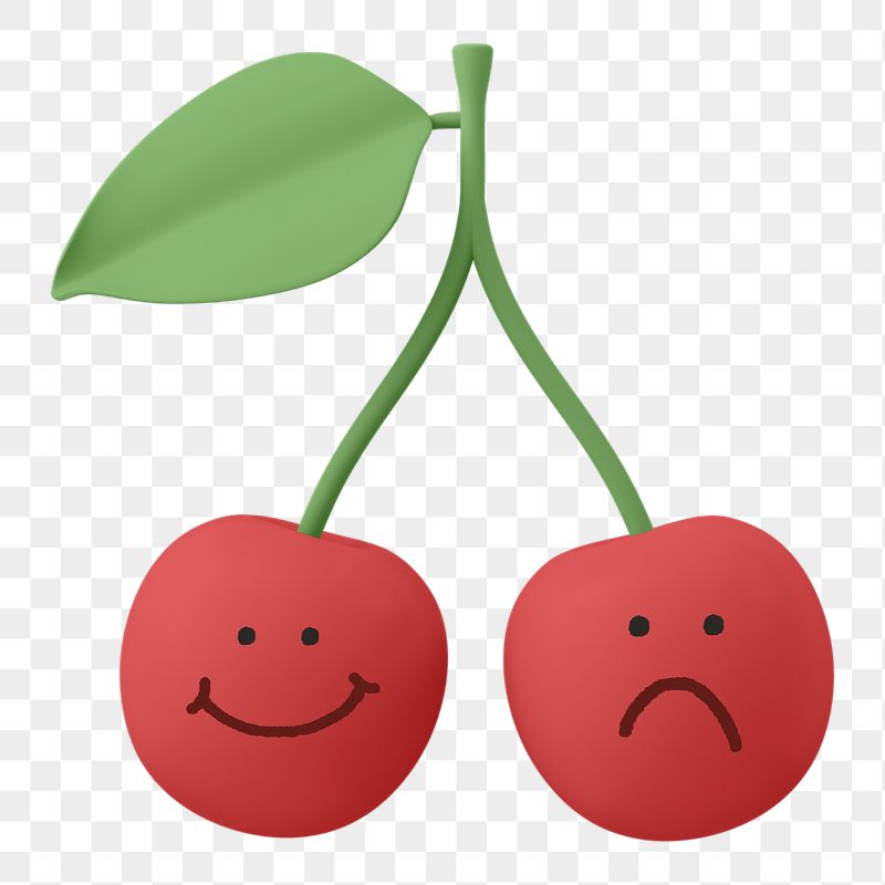 Sad, happy png cherries fruit | Free PNG - rawpixel