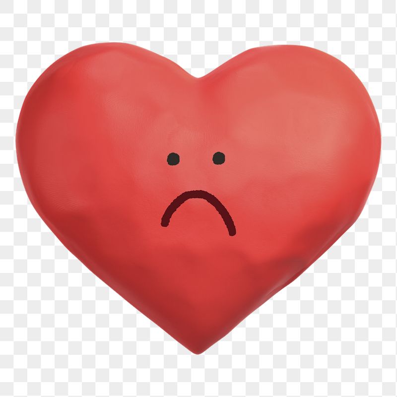 Sad heart png sticker, 3D | Free PNG - rawpixel