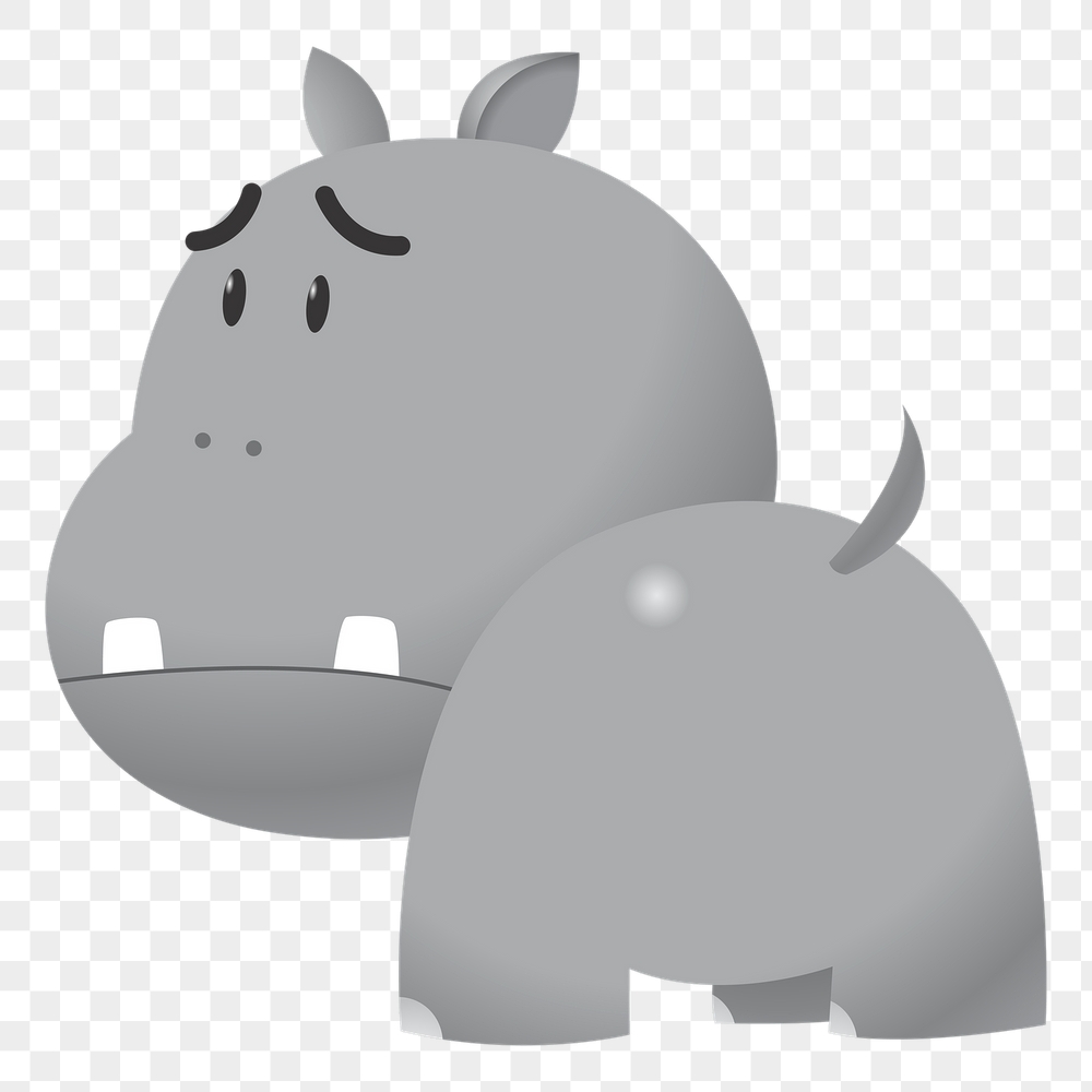 Sad hippopotamus png sticker, cute | Free PNG - rawpixel