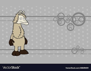 sad llama character cartoon background