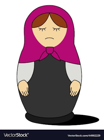 sad matryoshka isolated of nested