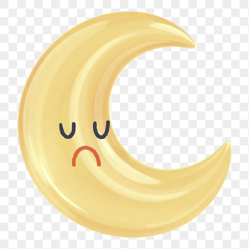 Sad png crescent moon sticker, | Free PNG - rawpixel