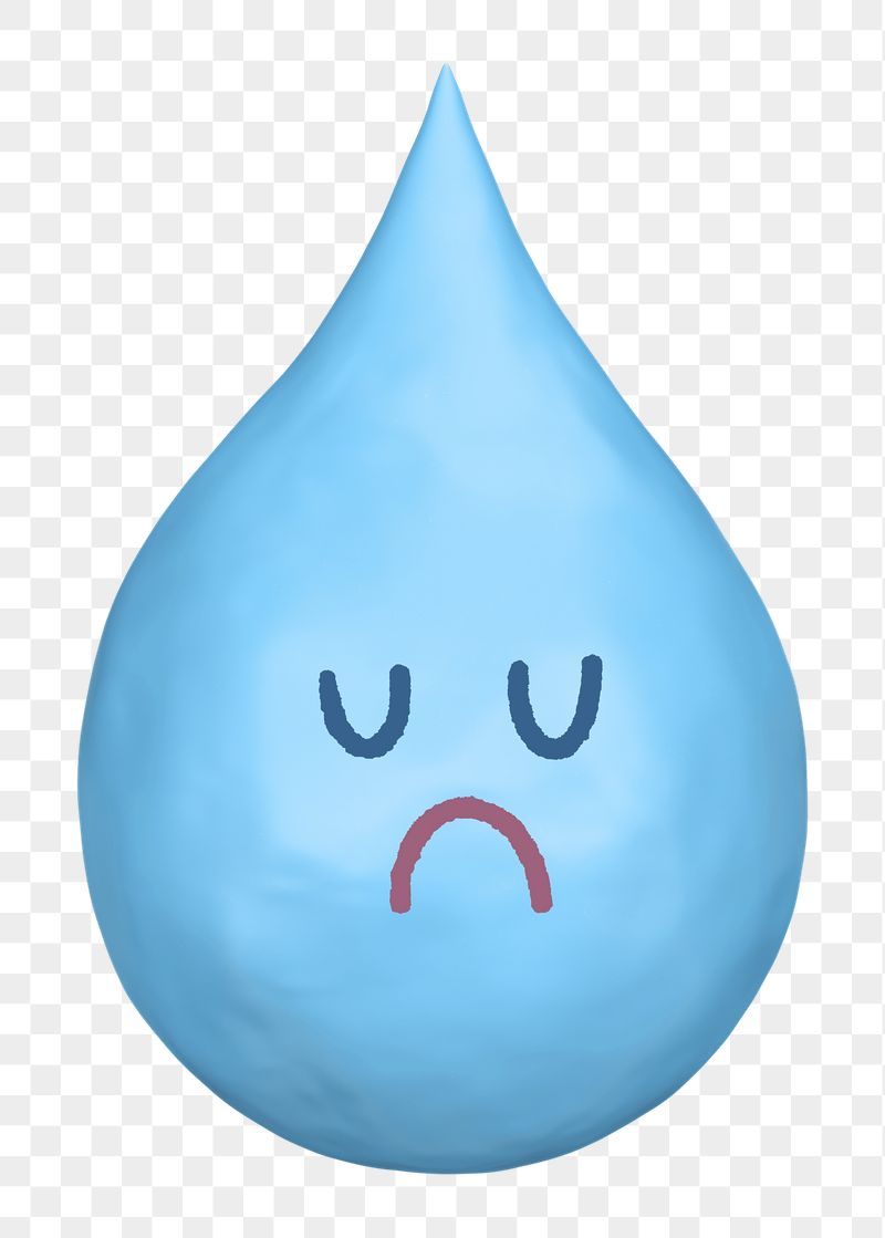 Sad png water drop sticker, | Free PNG - rawpixel