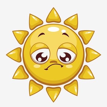 Sad Sad Sun Hand Painted Little Sun Creative Sun, Cartoon Sun ...