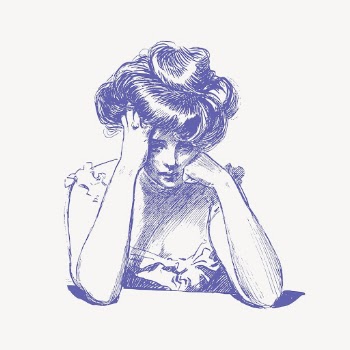 Sad woman clipart, vintage illustration | Free Vector - rawpixel