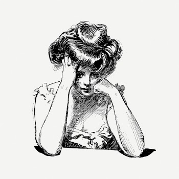 Sad woman drawing,  vintage | Free PSD - rawpixel