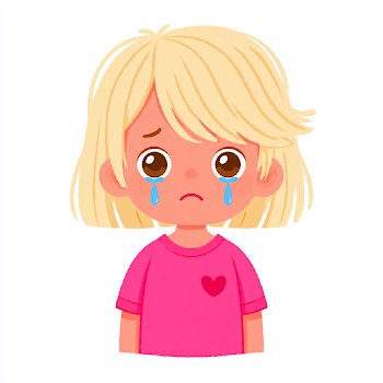 Sad Young Child Illustration