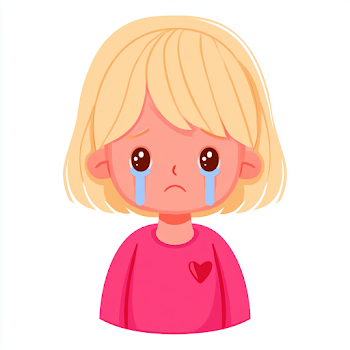 Sad Young Child Illustration