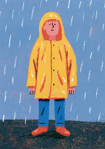 Sad Young Man in the Rain