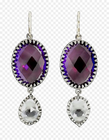 Sadie Girandole Earrings Larkspur & Hawk Sadie Oval And Pear Drop Earrings Amethyst -  