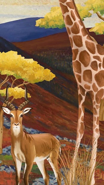 Safari animals iPhone wallpaper, drawing | Free Photo Illustration - rawpixel