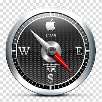 Safari Apple Icon format Icon, Black compass transparent background PNG clipart