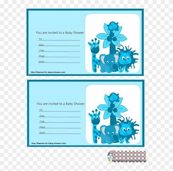 Safari Baby Shower Invitations 5 - Blue Safari Baby Shower Invitations