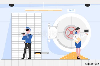 Safe room in the bank office