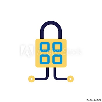 safe secure padlock lineal colors style