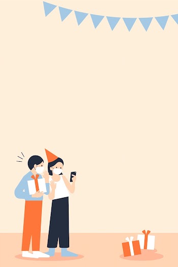 Safe virtual party vector backround new normal celebration